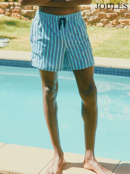 Joules Overton Light Green Printed Rugby Style Swim Shorts (Q61794) | kr428