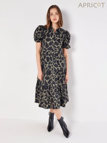 Apricot Green Pebble Tiered Dress (Q62325) | €30