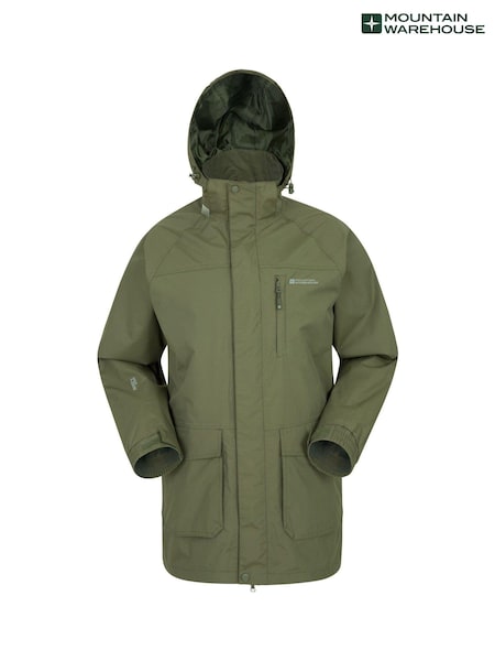 Mountain Warehouse Green Glacier II Mens Extreme Waterproof Long Jacket (Q62385) | €127
