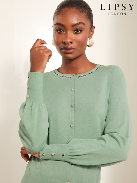 Lipsy Ladder Trim Knitted Crew Neck Cardigan (Q62408) | € 18