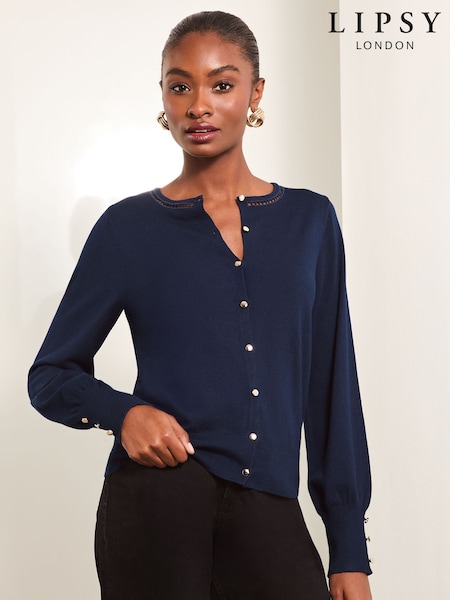 Lipsy Ladder Trim Knitted Crew Neck Cardigan (Q62412) | € 18