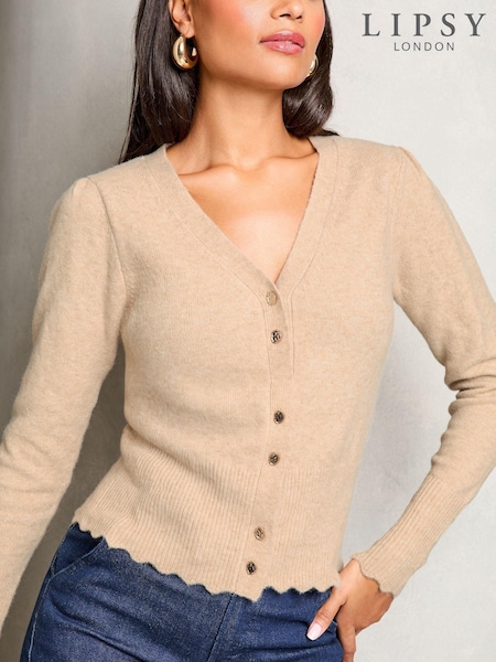 Bež - Lipsy Knitted Wool Blend Cardigan (Q62474) | € 27