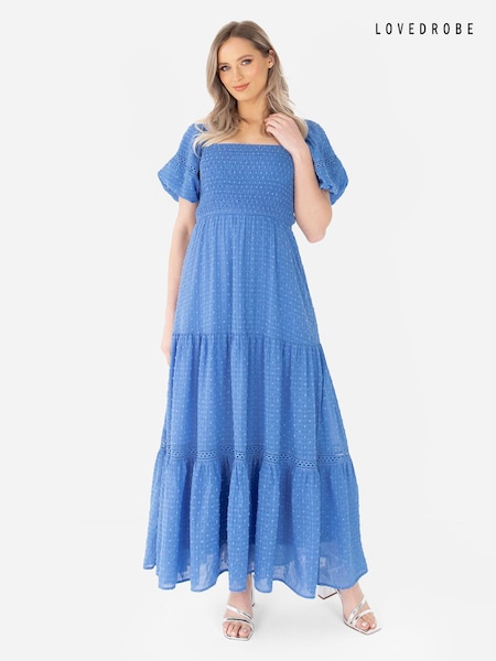 Shirring Front Tiered Midaxi Dress With Trim Detail (Q62599) | €46