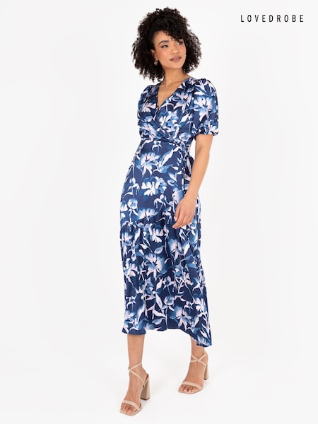 Lovedrobe Wrap Front Puff Sleeve Midaxi Dress (Q62607) | 123 QAR