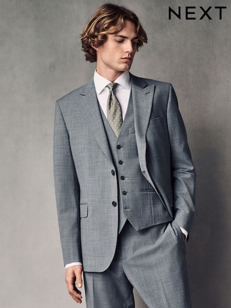 Grey Slim Fit Wool Blend Motionflex Suit Jacket (Q62657) | €126