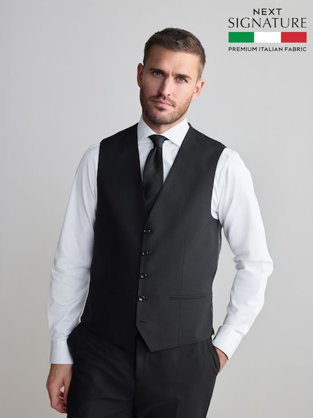 Black Signature Nova Fides Wool Waistcoat (Q62691) | €64