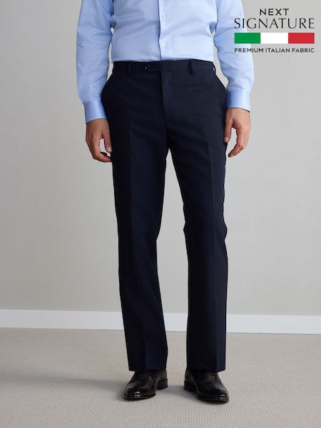 Navy Regular Fit Signature Nova Fides Wool Trousers (Q62694) | 341 QAR