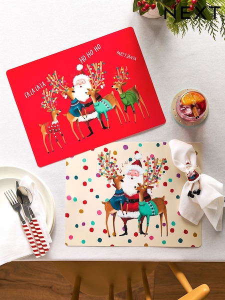 Set of 4 Santa Wipeclean Placemats (Q62766) | € 9