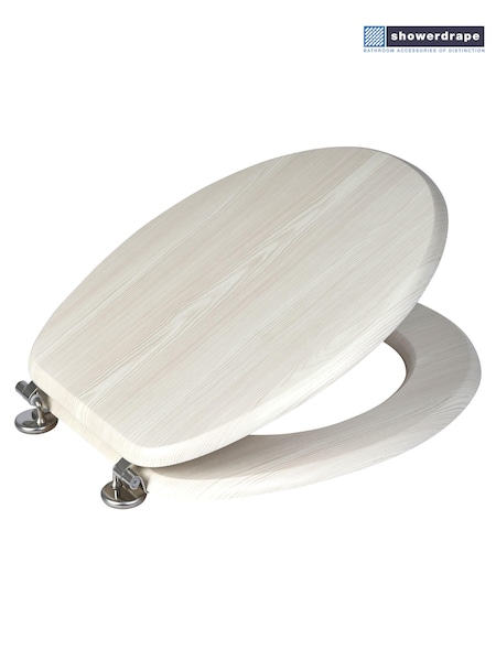 Showerdrape White Oak Oxford Wooden Toilet Seat (Q62815) | €44