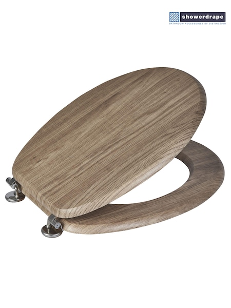 Showerdrape Rust Oak Oxford Wooden Toilet Seat (Q62865) | €44