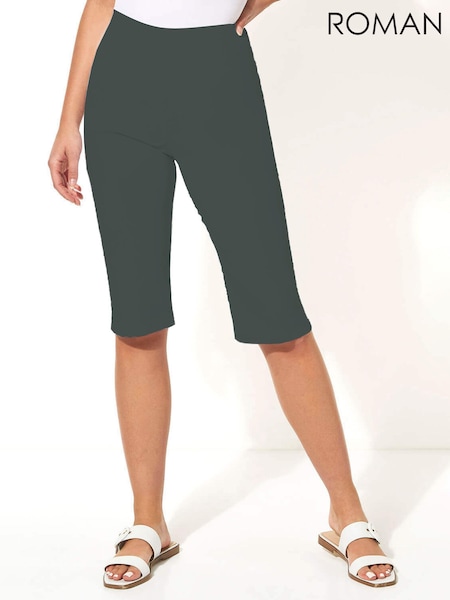Roman Dark Green Knee Length Stretch Shorts (Q63010) | 198 QAR