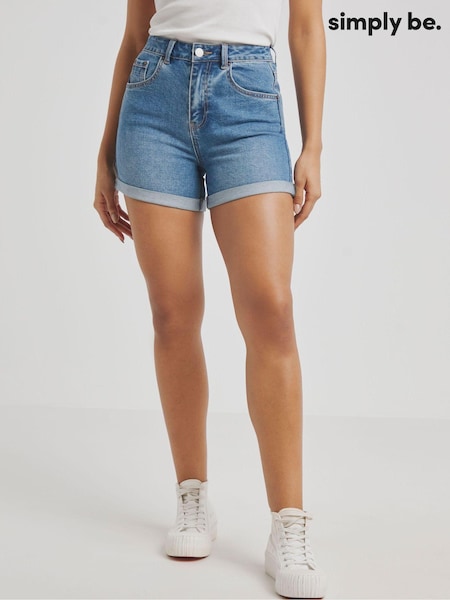Simply Be Mom Roll Hem Denim Shorts (Q63013) | €14