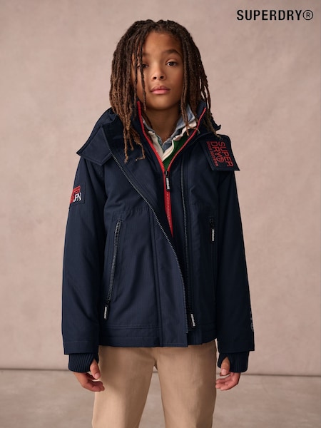 Superdry Navy Fleece Lined Ripstop Coat (Q63015) | AED291 - AED303