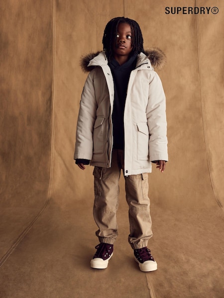 Superdry Cream Everest Parka Coat (Q63045) | CA$183 - CA$188