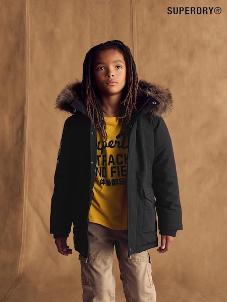 Superdry Black Everest Parka Coat (Q63052) | CA$183 - CA$188