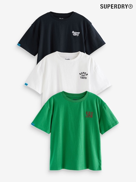 Verde/blanco - Superdry T-Shirt 3 Pack (Q63079) | 43 € - 46 €