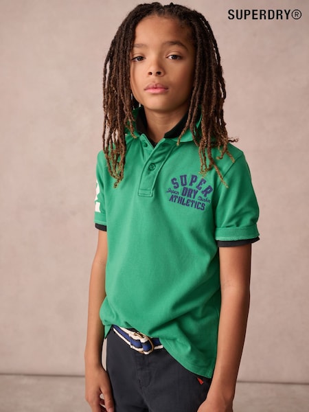 Grøn - Superdry Embroidered Polo Shirt (Q63083) | DKK215 - DKK240
