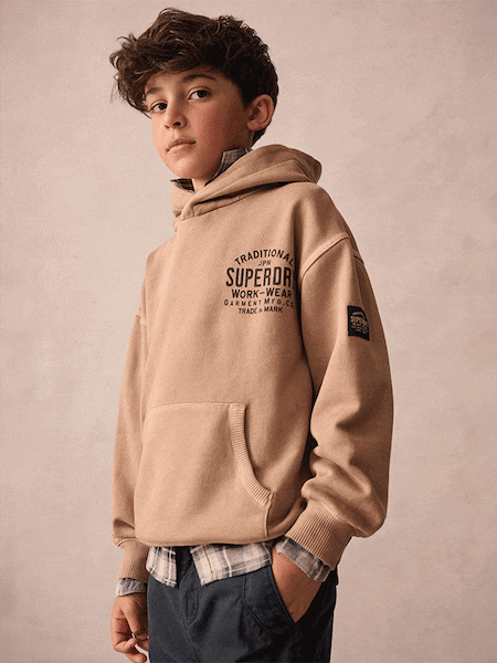 Maro-arămiu Maro - Superdry Classic Flag Hanorac cu glugă (Q63109) | 156 LEI - 166 LEI