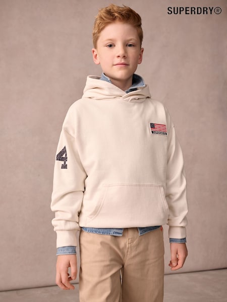Cream - Superdry Classic Flag Hanorac cu glugă (Q63146) | 151 LEI - 161 LEI