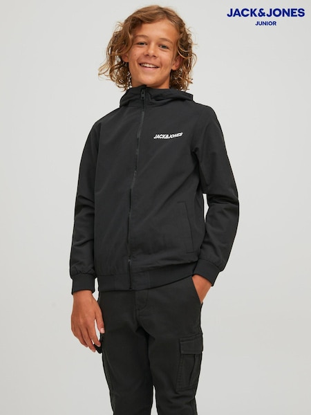 JACK & JONES Black Hooded Bomber Jacket (Q63157) | €19