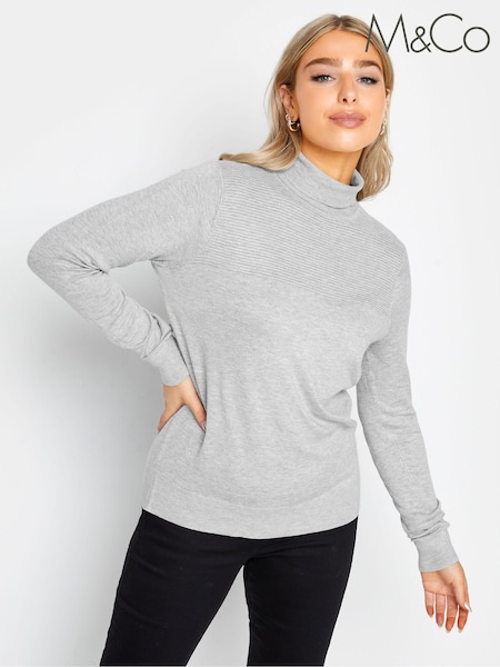 M&Co Grey Roll Neck Jumper (Q63300) | €37