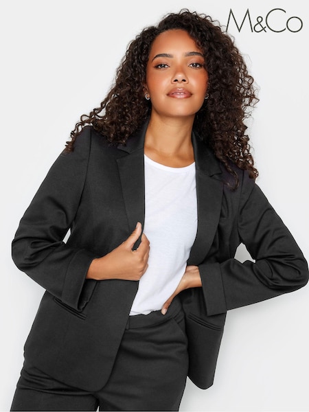 M&Co Black Ponte 100% Cotton Blazer (Q63308) | €58