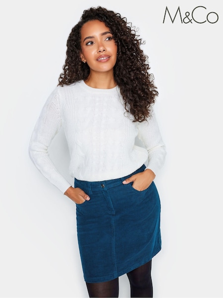Albastru - M&Co Cord Cotton A Line Skirt (Q63330) | 111 LEI