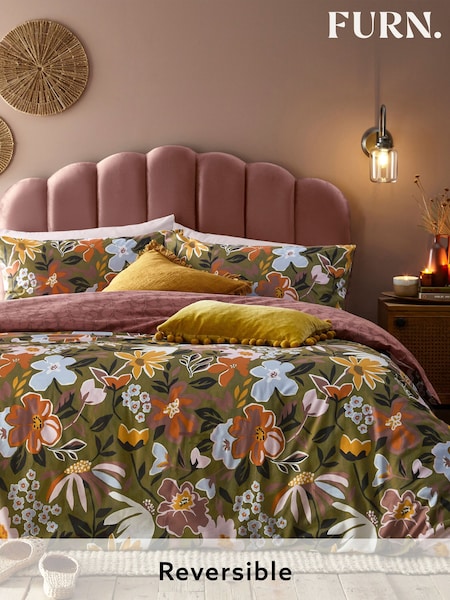 Furn Green Asterea Floral Reversible Duvet Cover Set (Q63373) | €23 - €45