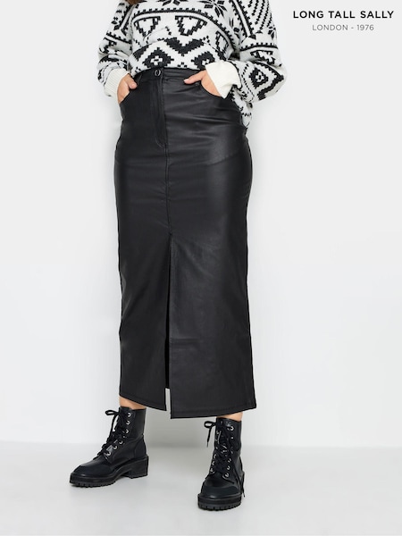 Long Tall Sally Black Coated Skirt (Q63426) | €19