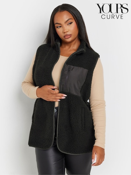 Yours Curve Borg Nylon Pocket Gilet (Q63437) | €36