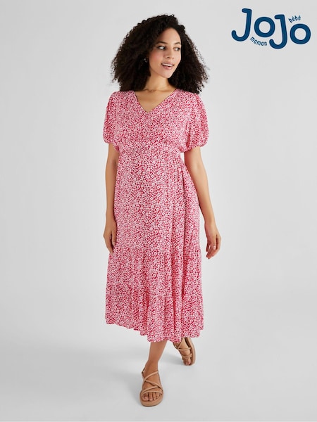 JoJo Maman Bébé Print Tiered Maternity and Nursing Midi Dress (Q63571) | 79 €