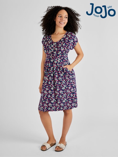 Rosa/Blau/Weiss geblümt - Jojo Maman Bébé Umstands- & Stillmode Tunikakleid (Q63604) | 67 €