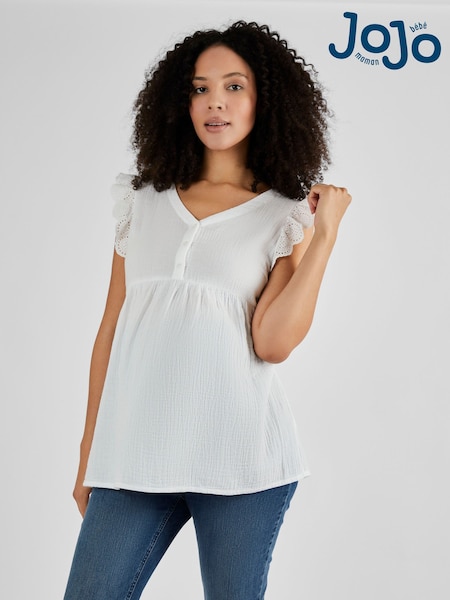 Weiß - Jojo Maman Bébé Umstandsmode Bluse mit Flatterärmeln (Q63620) | 51 €