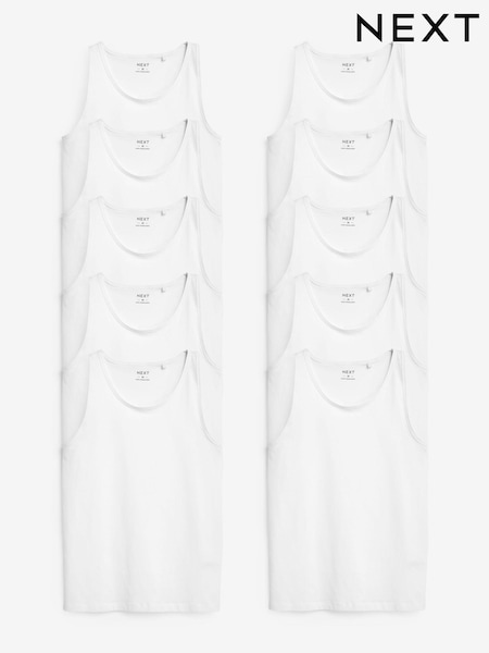 Weiß - 100% Cotton Vests 10 Pack (Q63662) | 104 €