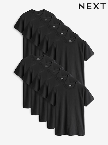 Black Slim Fit 100% Cotton Layering T-Shirt (Q63663) | R$ 670