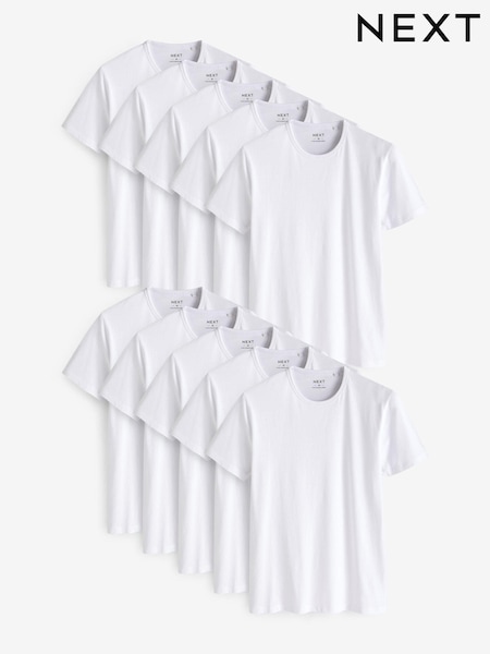 White Slim Fit 100% Cotton Underwear T-Shirt (Q63669) | AED306