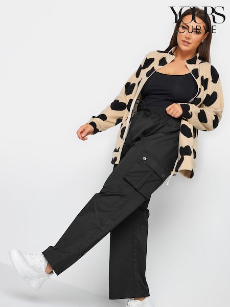 Yours Curve Black Wide Leg Woven Cargo Trousers (Q63693) | €14.50
