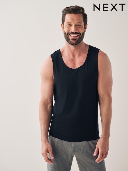 Black 5 Pack Signature Bamboo Vests (Q63701) | 123 SAR