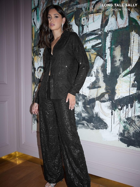 Long Tall Sally Black Sequin Shirt (Q63750) | €16.50