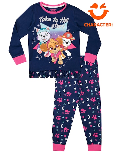 Character Blue Stars Paw Patrol Printed 100% Cotton Long Sleeve Pyjamas (Q63856) | €27