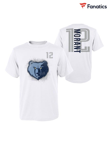 Fanatics Memphis Grizzlies Name & Number 100% Cotton White T-Shirt - Ja Morant (Q63894) | 124 QAR