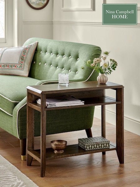 Nina Campbell Dark Oak Tedworth Sofa Side Table (Q64004) | €289