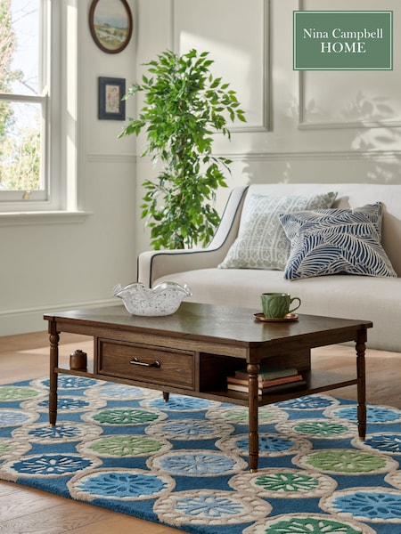 Nina Campbell Dark Oak Tedworth Storage Coffee Table (Q64006) | €567