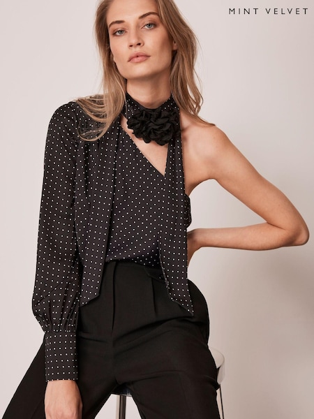 Mint Velvet Black Polka Dot Blouse (Q64097) | €30