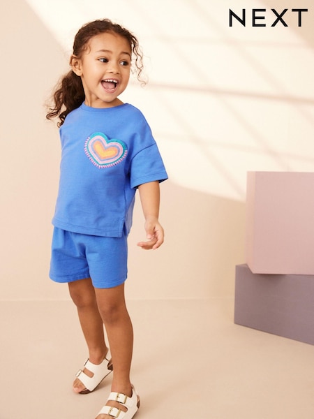 Blue Heart T-Shirt And Shorts Set (3mths-7yrs) (Q64152) | €6.50 - €8.50