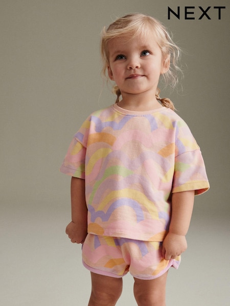 Orange Rainbow 100% Cotton Short Sleeve T-Shirt and Shorts Set (3mths-7yrs) (Q64157) | €11 - €16