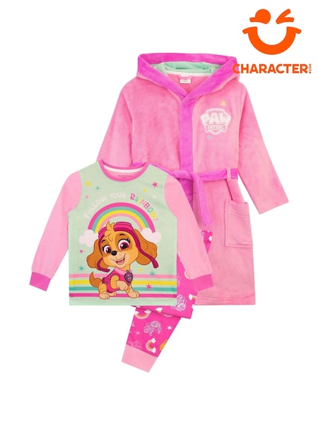 Character Pink 100% Cotton Paw Patrol Dressing Gown And Pyjamas Set (Q64218) | €47