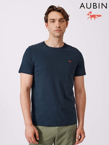 Aubin Logo Cotton T-Shirt (Q64272) | R$ 345
