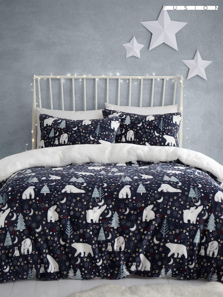 Fusion Blue Starry Night Plush Fleece Duvet Cover Set (Q64291) | 140 SAR - 223 SAR