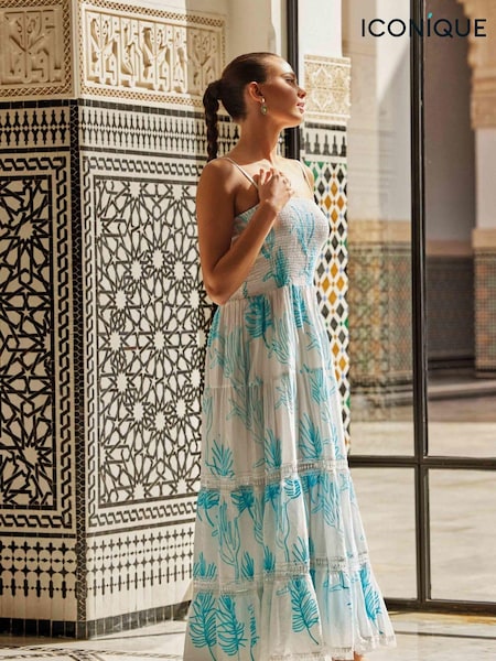 Iconique Joy Strappy Maxi Beach 100% Cotton White Dress (Q64380) | €84